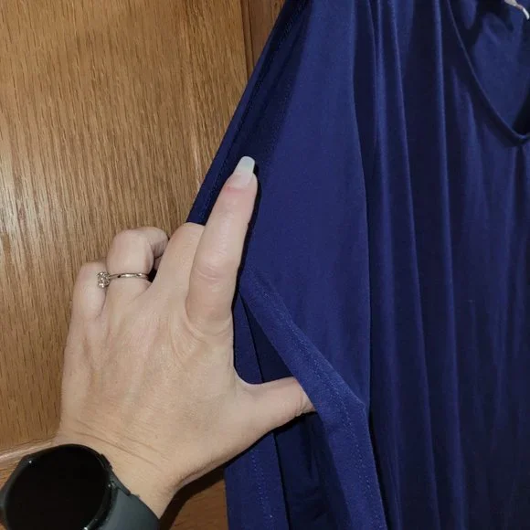 Goory blue split sleeves dress - Picture 5 of 10